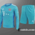 6Calcio: 2020 2021 Bayern Maglie Calcio Portiere Manica Lunga blu