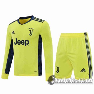 6Calcio: 2020 2021 Juventus Maglie Calcio Portiere Manica Lunga giallo verde
