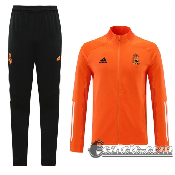 6Calcio: 2020 2021 Real Madrid Full-Zip Giacca Orange Formazione J118