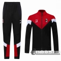 6Calcio: 2020 2021 AC Milan Full-Zip Giacca Black Red stile classico J18