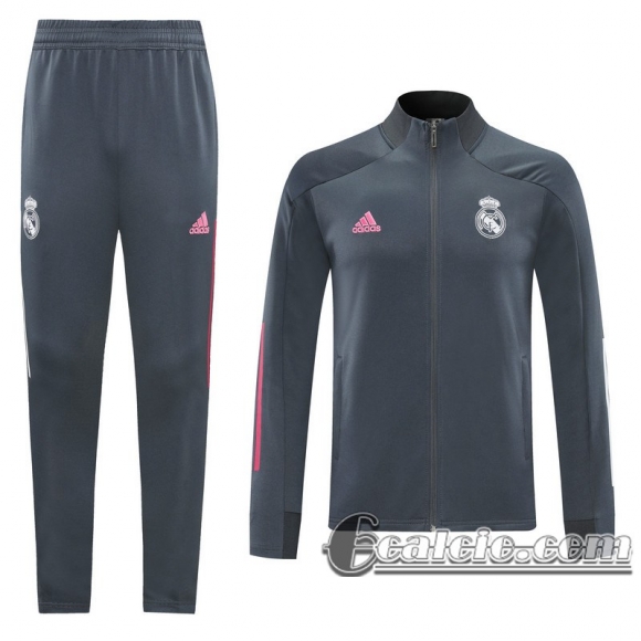 6Calcio: 2020 2021 Real Madrid Full-Zip Giacca Dark gray Formazione J86