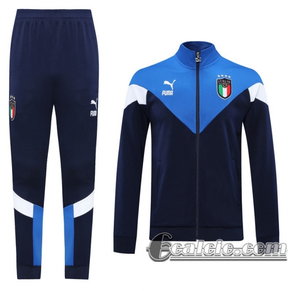 6Calcio: 2020 2021 Italia Full-Zip Giacca Dark blue stile classico J96