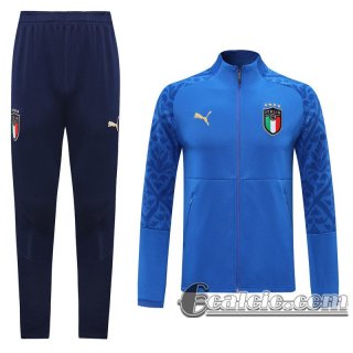 6Calcio: 2020 2021 Italia Full-Zip Giacca blue Formazione J98