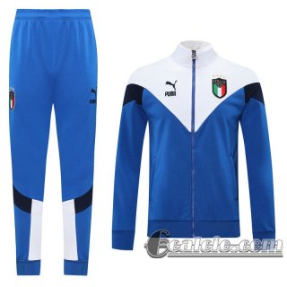 6Calcio: 2020 2021 Italia Full-Zip Giacca blue stile classico J99