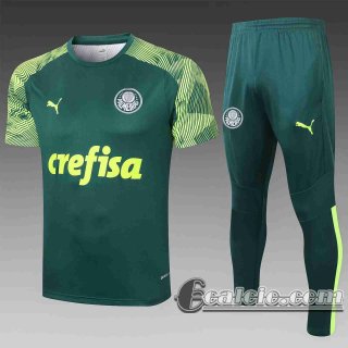 6Calcio: 2020 2021 Palmeiras Magliette Tuta Calcio Verde scuro Manica verde chiaro T04