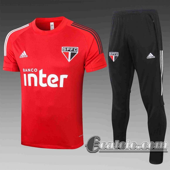 6Calcio: 2020 2021 Sao Paulo Magliette Tuta Calcio rosso T07