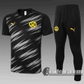 6Calcio: 2020 2021 Dortmund Magliette Tuta Calcio nero Modello bianco T24