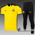 6Calcio: 2020 2021 Dortmund Magliette Tuta Calcio giallo Parte posteriore nera T25