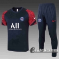 6Calcio: 2020 2021 Paris Magliette Tuta Calcio Blu scuro Manica rossa T41