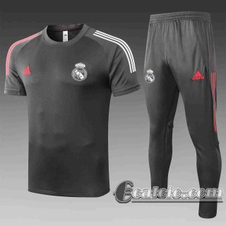 6Calcio: 2020 2021 Real Madrid Magliette Tuta Calcio Grigio scuro T53