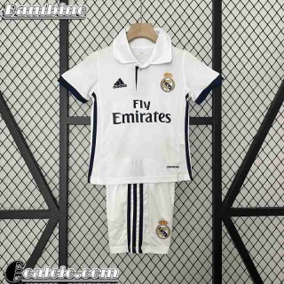 Real Madrid Retro Maglia Calcio Prima Bambini 16 17 FG452