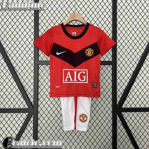 Manchester United Retro Maglia Calcio Prima Bambini 09 10 FG459