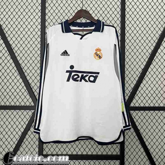 Real Madrid Retro Maglia Calcio Prima Uomo Manga Larga 00 01 FG492