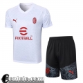 Tute Calcio T Shirt AC Milan Bianco Uomo 23 24 A136