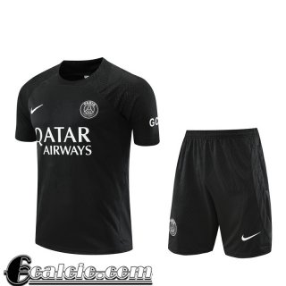 Tute Calcio T Shirt PSG nero Uomo 2022 23 TG654