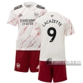 6Calcio: Seconda Maglia Calcio Arsenal Lacazette #9 Bambino 2020-2021