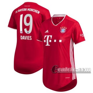 6Calcio: Prima Maglia Calcio Bayern Munchen Alphonso Davies #19 Donna 2020-2021