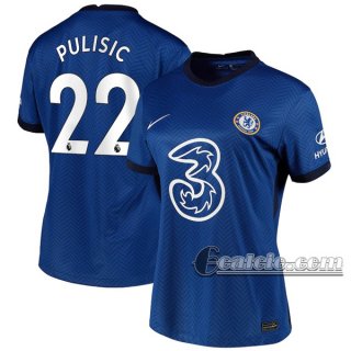6Calcio: Prima Maglia Calcio Fc Chelsea Christian Pulisic #22 Donna 2020-2021