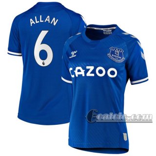 6Calcio: Prima Maglia Calcio Everton Allan #6 Donna 2020-2021