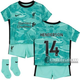 6Calcio: Seconda Maglia Calcio Liverpool Fc Henderson #14 Bambino 2020-2021