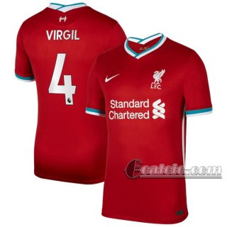 6Calcio: Prima Maglia Liverpool Fc Virgil Van Dijk #4 Uomo 2020-2021
