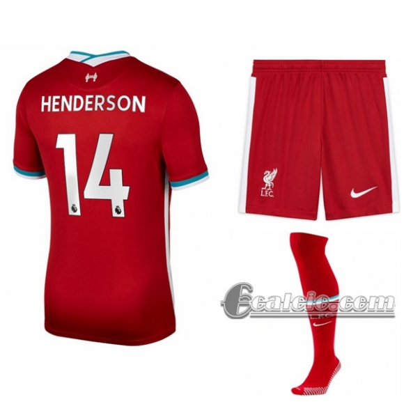 6Calcio: Prima Maglia Calcio Liverpool Jordan Henderson #14 Bambino 2020-2021