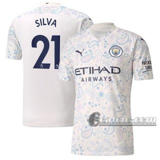 6Calcio: Terza Maglia Manchester City Silva #21 Uomo 2020-2021