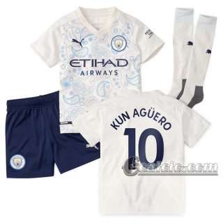 6Calcio: Terza Maglia Calcio Manchester City Kun Agüero #10 Bambino 2020-2021