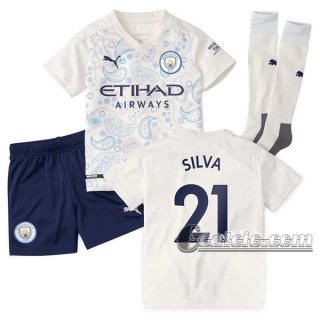 6Calcio: Terza Maglia Calcio Manchester City Silva #21 Bambino 2020-2021