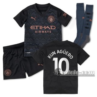 6Calcio: Seconda Maglia Calcio Manchester City Kun Agüero #10 Bambino 2020-2021
