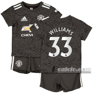 6Calcio: Seconda Maglia Calcio Manchester United Williams #33 Bambino 2020-2021