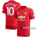 6Calcio: Prima Maglia Manchester United Marcus Rashford #10 Uomo 2020-2021