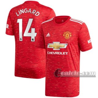 6Calcio: Prima Maglia Manchester United Jesse Lingard #14 Uomo 2020-2021