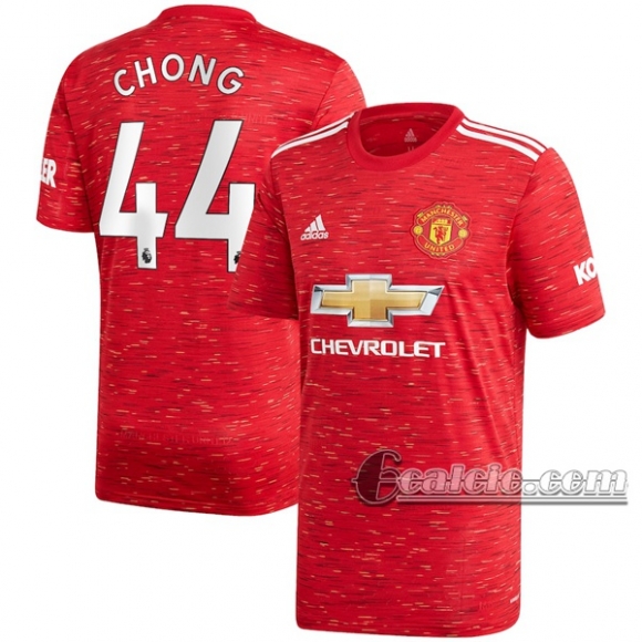 6Calcio: Prima Maglia Manchester United Tahith Chong #44 Uomo 2020-2021