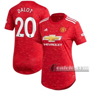 6Calcio: Prima Maglia Calcio Manchester United Diogo Dalot #20 Donna 2020-2021