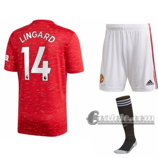 6Calcio: Prima Maglia Calcio Manchester United Jesse Lingard #14 Bambino 2020-2021