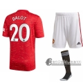 6Calcio: Prima Maglia Calcio Manchester United Diogo Dalot #20 Bambino 2020-2021