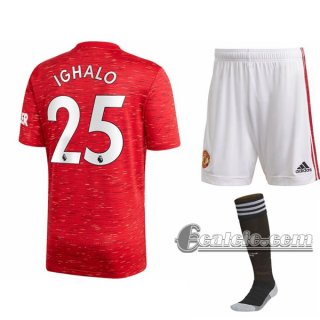 6Calcio: Prima Maglia Calcio Manchester United Odion Ighalo #25 Bambino 2020-2021