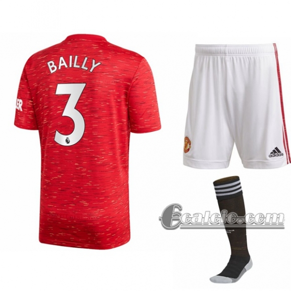 6Calcio: Prima Maglia Calcio Manchester United Eric Bailly #3 Bambino 2020-2021