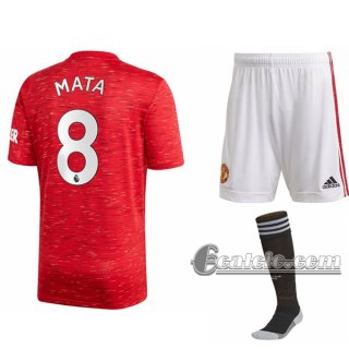 6Calcio: Prima Maglia Calcio Manchester United Juan Mata #8 Bambino 2020-2021