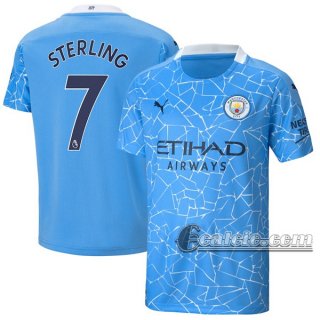 6Calcio: Prima Maglia Manchester City Raheem Sterling #7 Uomo 2020-2021