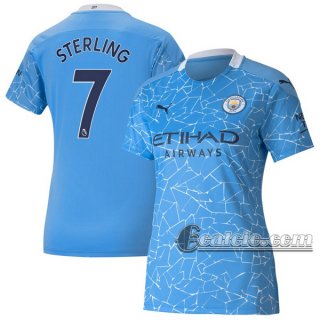 6Calcio: Prima Maglia Calcio Manchester City Raheem Sterling #7 Donna 2020-2021
