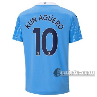 6Calcio: Prima Maglia Calcio Manchester City Sergio Agüero #10 Bambino 2020-2021