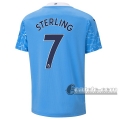 6Calcio: Prima Maglia Calcio Manchester City Raheem Sterling #7 Bambino 2020-2021