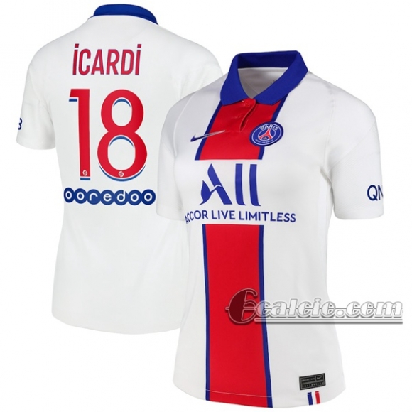 6Calcio: Seconda Maglia Calcio Psg Paris Saint Germain Neymar Icardi #18 Donna 2020-2021