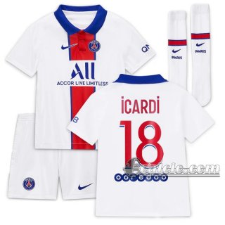 6Calcio: Seconda Maglia Calcio Psg Paris Saint Germain Neymar Icardi #18 Bambino 2020-2021