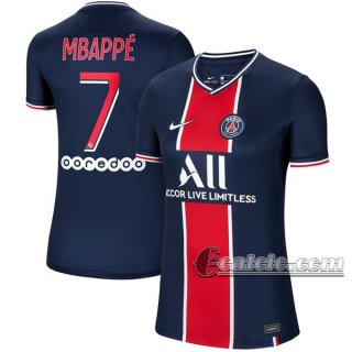 6Calcio: Prima Maglia Calcio Psg Paris Saint Germain Mbappé #7 Donna 2020-2021