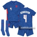 6Calcio: Inghilterra Henderson #4 Seconda Maglia Nazionale Bambino UEFA Euro 2020