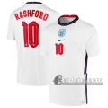 6Calcio: Inghilterra Rashford #10 Prima Maglia Nazionale Uomo UEFA Euro 2020