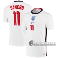 6Calcio: Inghilterra Sancho #11 Prima Maglia Nazionale Uomo UEFA Euro 2020